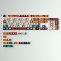 Retro HongKong Style GMK 104+26 Full PBT Dye Sublimation Keycaps for Cherry MX Mechanical Gaming Keyboard 64 75 87